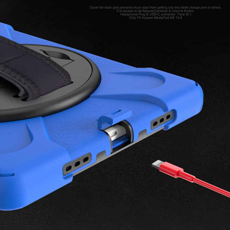 For Huawei Matepad 10.4 inch Shockproof Colorful Silicone + PC Protective Case with Holder & Shoulder Strap & Hand Strap & Pen Slot