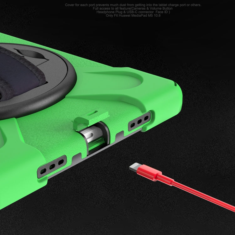 For Huawei Matepad 10.4 inch Shockproof Colorful Silicone + PC Protective Case with Holder & Shoulder Strap & Hand Strap & Pen Slot