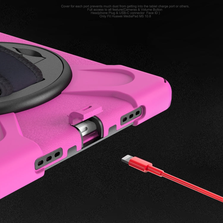 For Huawei Matepad 10.4 inch Shockproof Colorful Silicone + PC Protective Case with Holder & Shoulder Strap & Hand Strap & Pen Slot