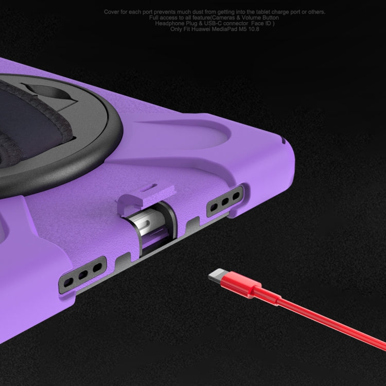 For Huawei Matepad 10.4 inch Shockproof Colorful Silicone + PC Protective Case with Holder & Shoulder Strap & Hand Strap & Pen Slot