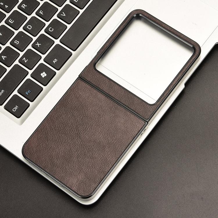 For Tecno Phantom V Flip2 Litchi Texture Back Cover Phone Case