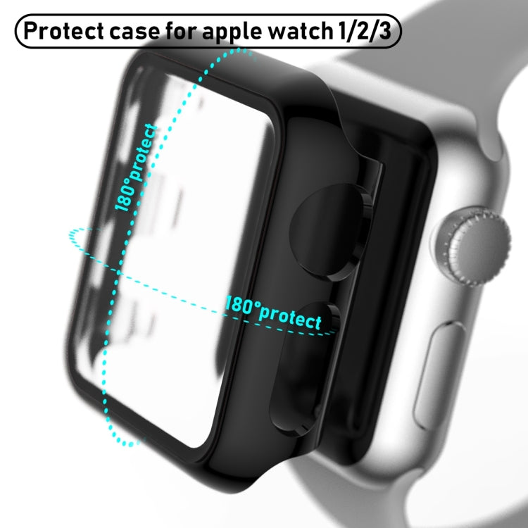 For Apple Watch Series 3 & 2 & 1 38mm Full Coverage Plating Glass Case