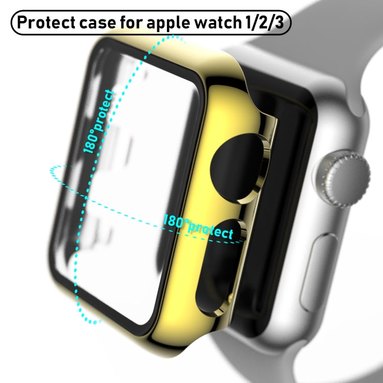 For Apple Watch Series 3 & 2 & 1 38mm Full Coverage Plating Glass Case