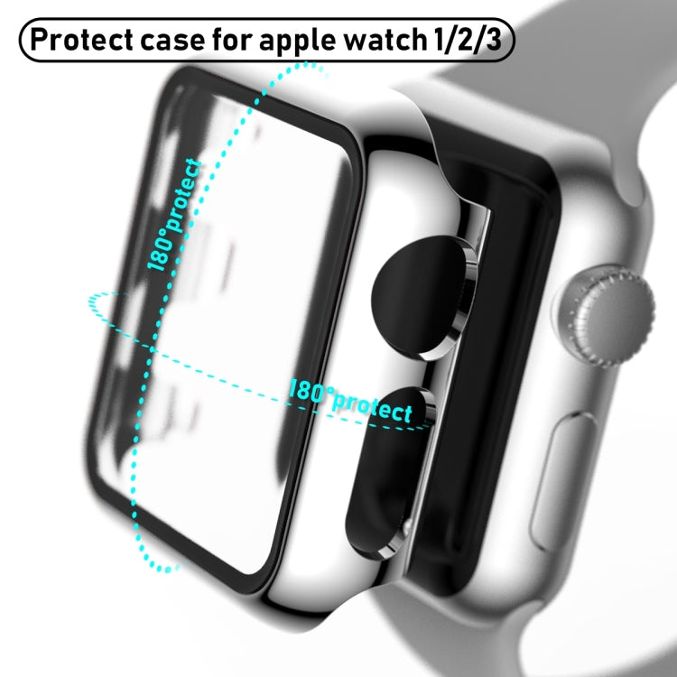 For Apple Watch Series 3 & 2 & 1 38mm Full Coverage Plating Glass Case