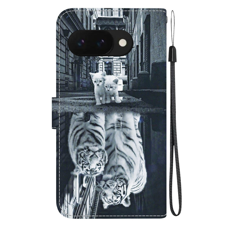 For Google Pixel 9a Crystal Texture Colored Drawing Leather Phone Case