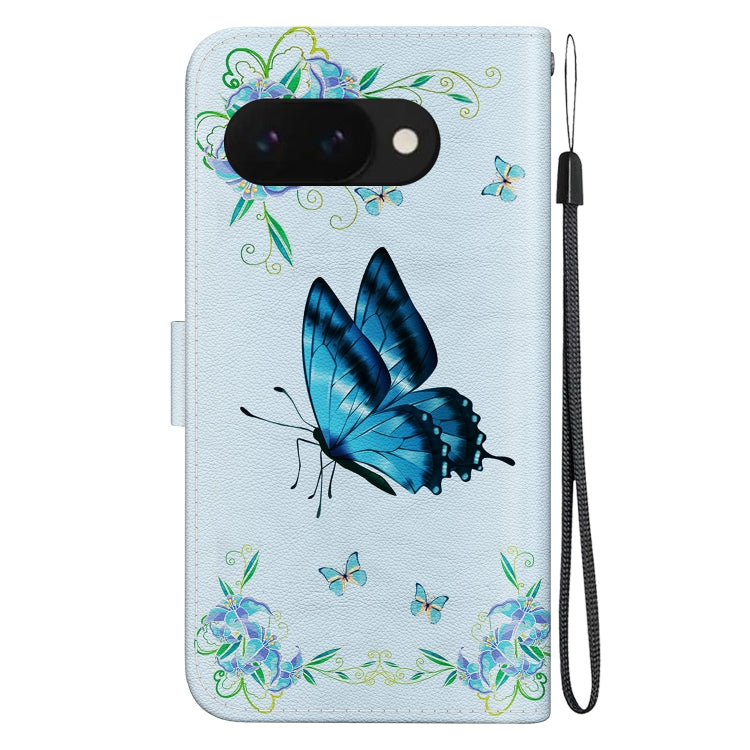 For Google Pixel 9a Crystal Texture Colored Drawing Leather Phone Case