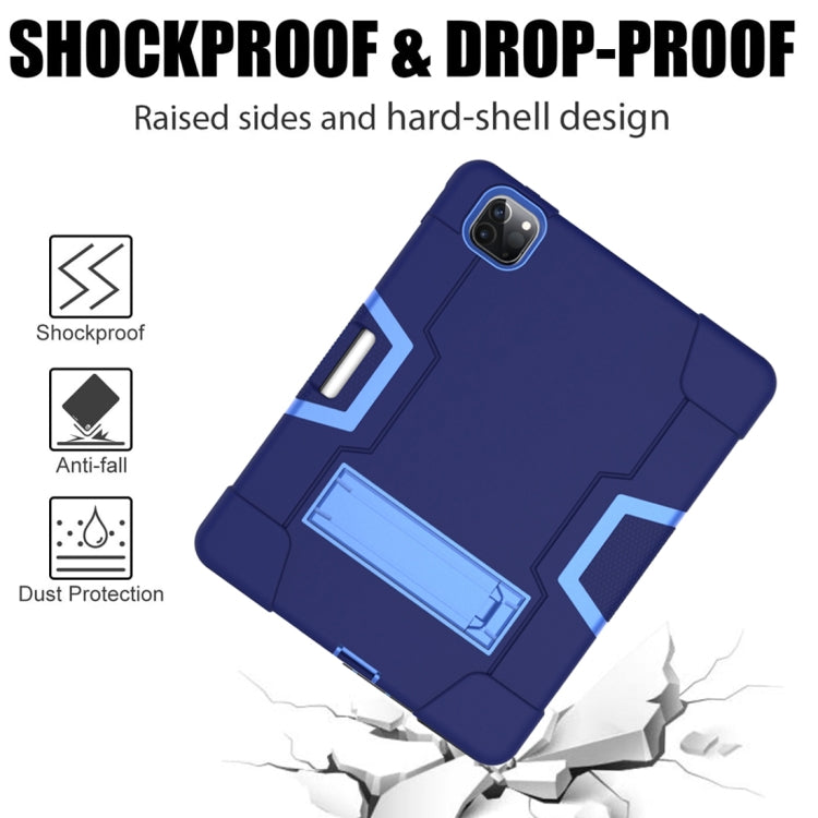 For iPad Pro 12.9 2021 / 2020 / 2019 Contrast Color Silicone + PC Protective Tablet Case with Holder