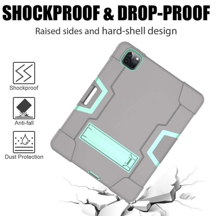For iPad Pro 12.9 2021 / 2020 / 2019 Contrast Color Silicone + PC Protective Tablet Case with Holder