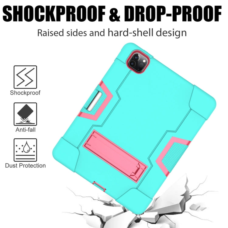 For iPad Pro 12.9 2021 / 2020 / 2019 Contrast Color Silicone + PC Protective Tablet Case with Holder