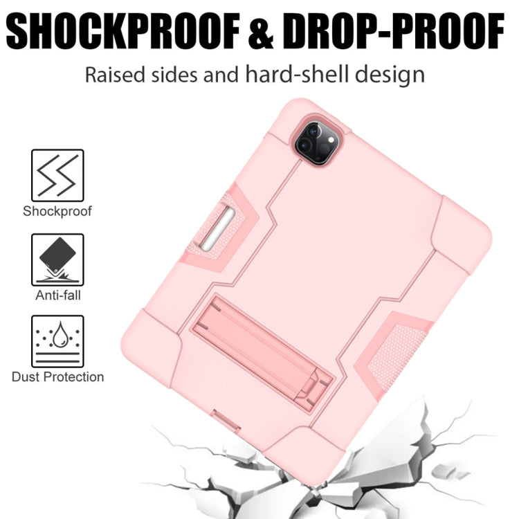 For iPad Pro 12.9 2021 / 2020 / 2019 Contrast Color Silicone + PC Protective Tablet Case with Holder