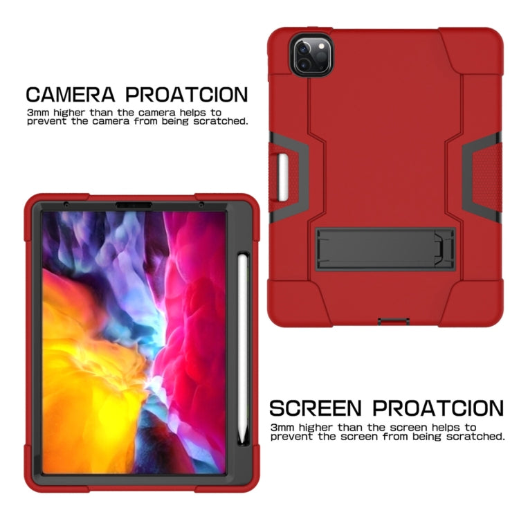 For iPad Pro 12.9 2021 / 2020 / 2019 Contrast Color Silicone + PC Protective Tablet Case with Holder
