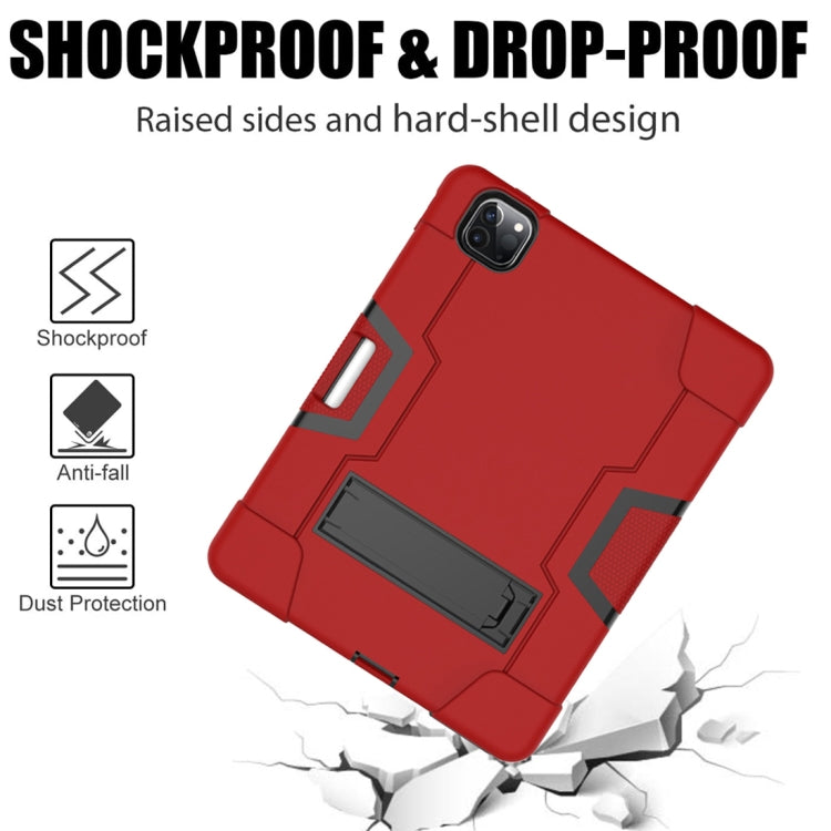 For iPad Pro 12.9 2021 / 2020 / 2019 Contrast Color Silicone + PC Protective Tablet Case with Holder