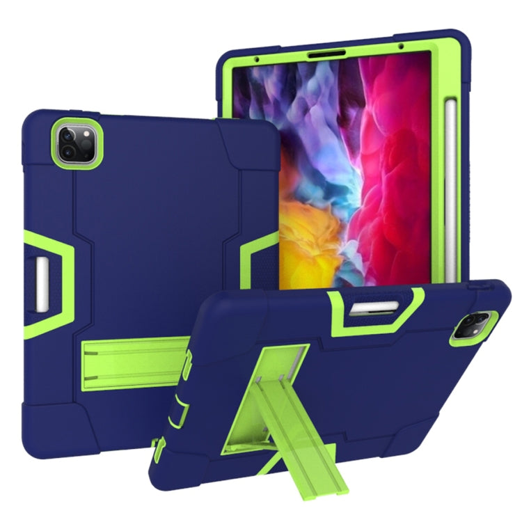 For iPad Pro 12.9 2021 / 2020 / 2019 Contrast Color Silicone + PC Protective Tablet Case with Holder
