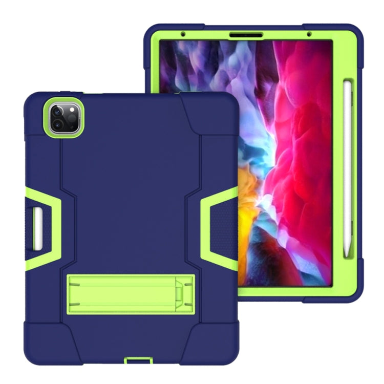 For iPad Pro 12.9 2021 / 2020 / 2019 Contrast Color Silicone + PC Protective Tablet Case with Holder