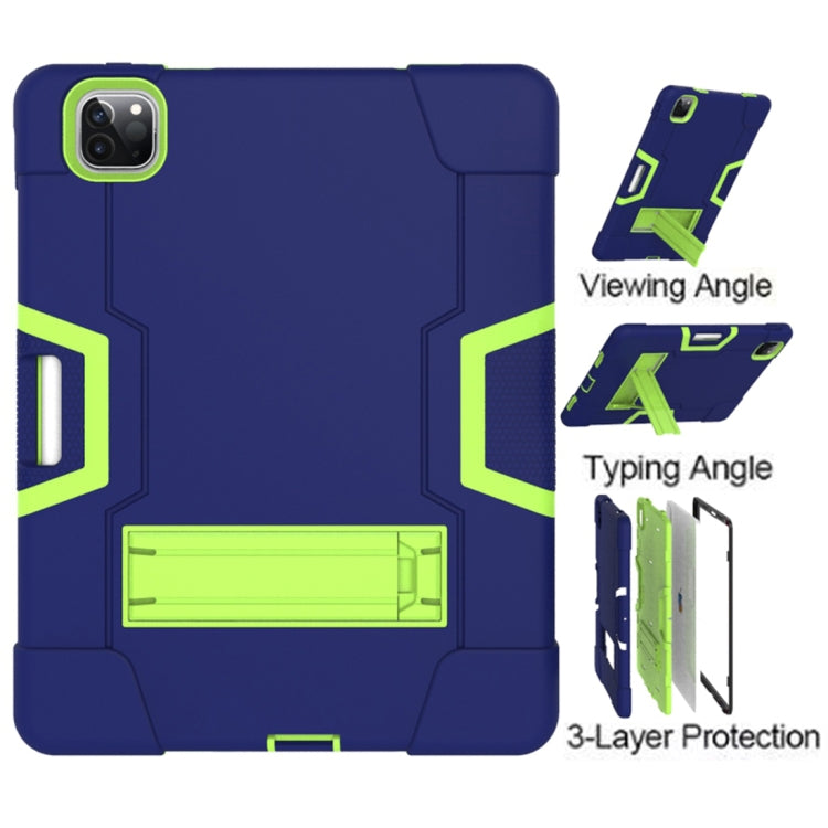 For iPad Pro 12.9 2021 / 2020 / 2019 Contrast Color Silicone + PC Protective Tablet Case with Holder