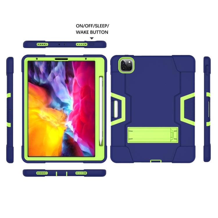 For iPad Pro 12.9 2021 / 2020 / 2019 Contrast Color Silicone + PC Protective Tablet Case with Holder