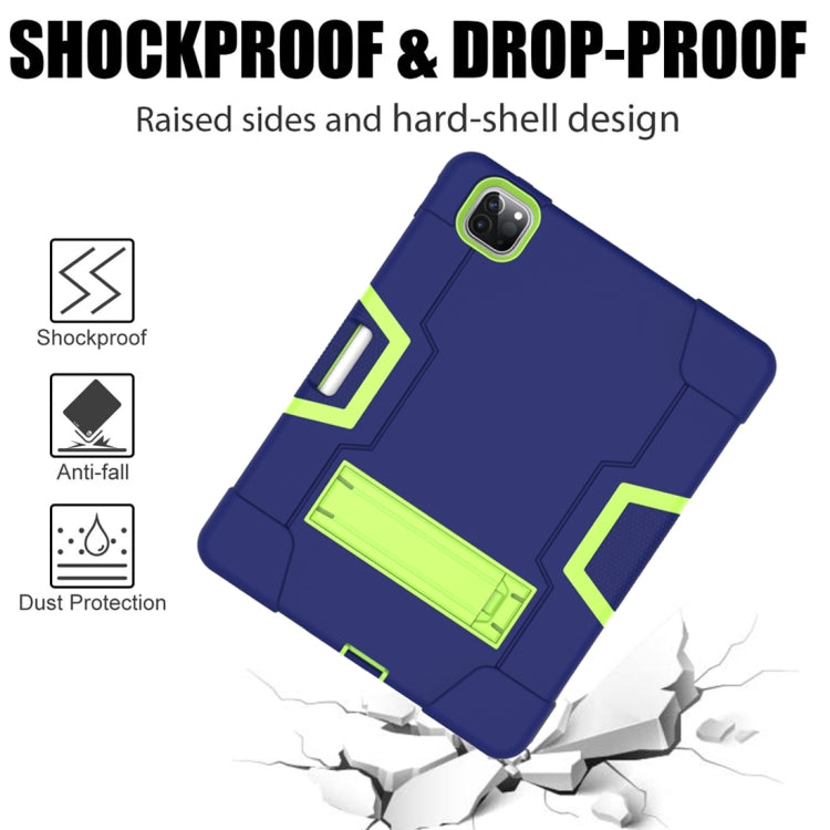 For iPad Pro 12.9 2021 / 2020 / 2019 Contrast Color Silicone + PC Protective Tablet Case with Holder