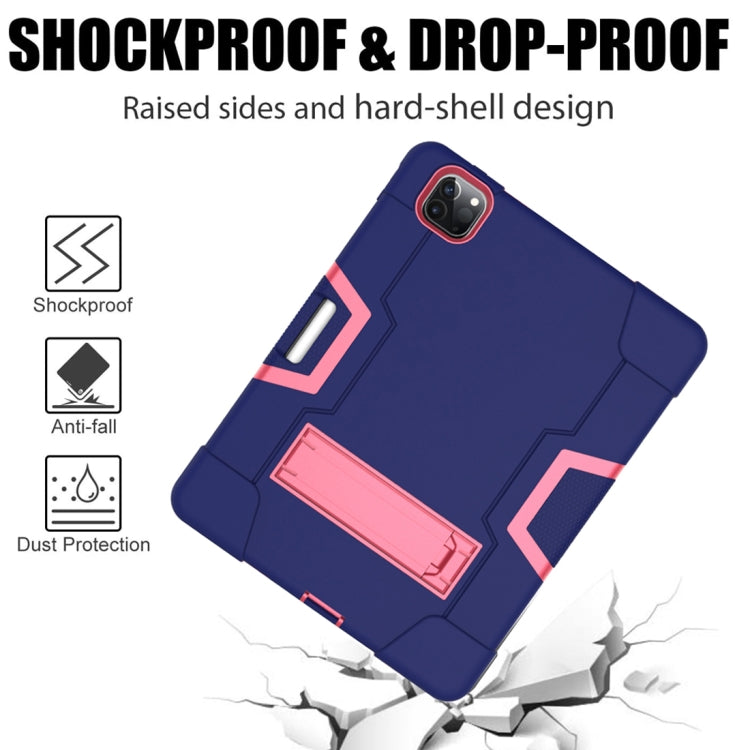 For iPad Pro 12.9 2021 / 2020 / 2019 Contrast Color Silicone + PC Protective Tablet Case with Holder