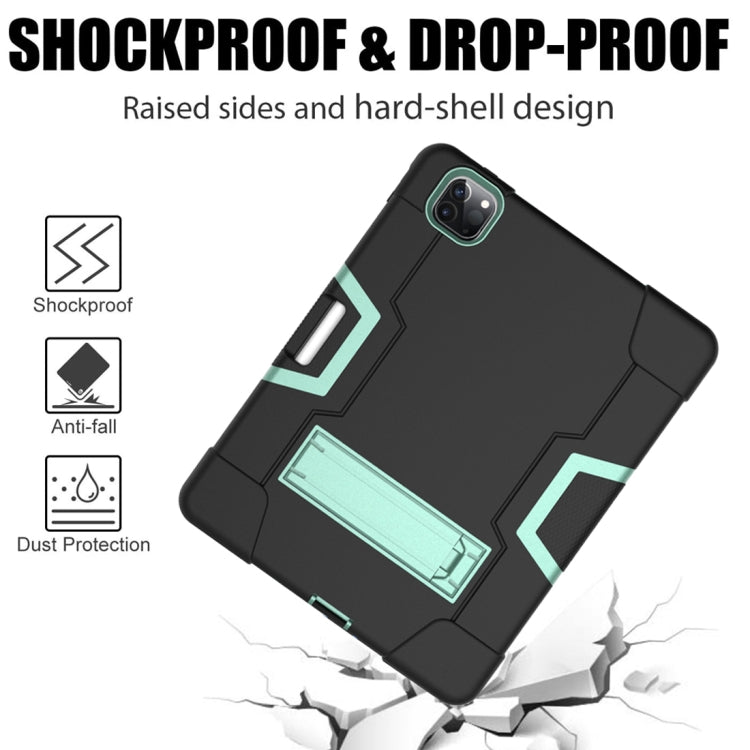 For iPad Pro 12.9 2021 / 2020 / 2019 Contrast Color Silicone + PC Protective Tablet Case with Holder