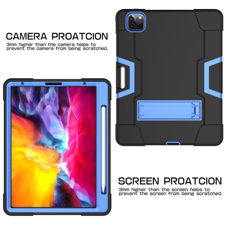 For iPad Pro 12.9 2021 / 2020 / 2019 Contrast Color Silicone + PC Protective Tablet Case with Holder