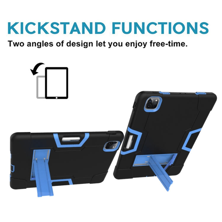 For iPad Pro 12.9 2021 / 2020 / 2019 Contrast Color Silicone + PC Protective Tablet Case with Holder