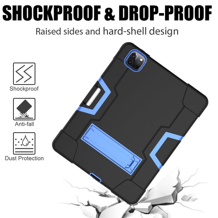 For iPad Pro 12.9 2021 / 2020 / 2019 Contrast Color Silicone + PC Protective Tablet Case with Holder
