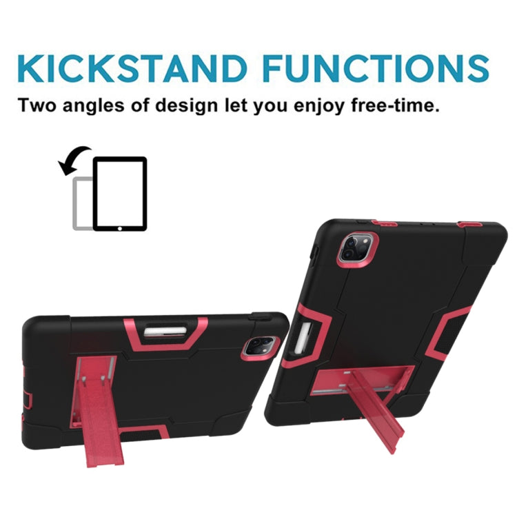 For iPad Pro 12.9 2021 / 2020 / 2019 Contrast Color Silicone + PC Protective Tablet Case with Holder