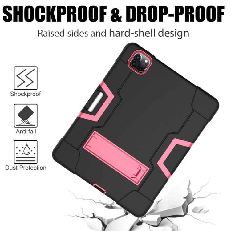 For iPad Pro 12.9 2021 / 2020 / 2019 Contrast Color Silicone + PC Protective Tablet Case with Holder