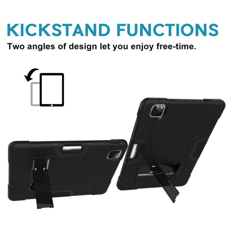 For iPad Pro 12.9 2021 / 2020 / 2019 Contrast Color Silicone + PC Protective Tablet Case with Holder