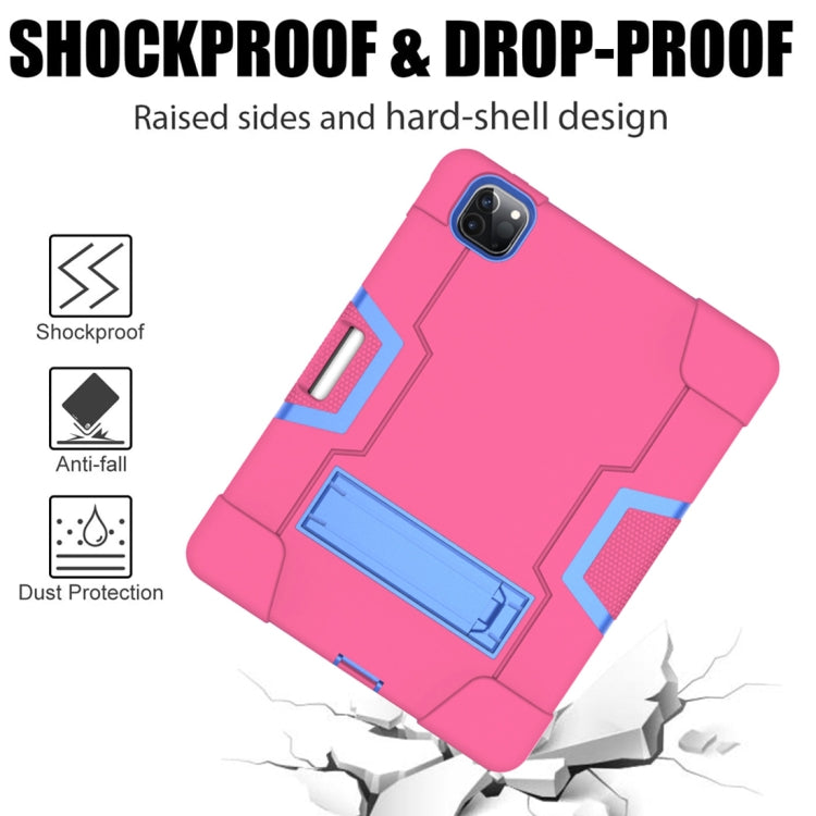 For iPad Pro 12.9 2021 / 2020 / 2019 Contrast Color Silicone + PC Protective Tablet Case with Holder