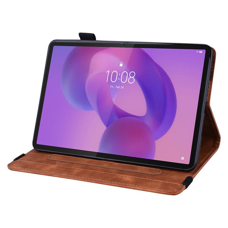 For Lenovo Tab K10C / E10 Calf Texture Embossed Leather Tablet Case