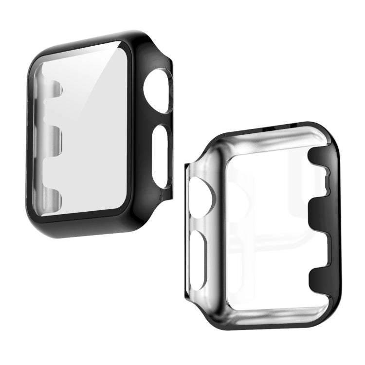 For Apple Watch Series 3 & 2 & 1 38mm Electroplated PC Case + Tempered Film Integrated Protective Cover