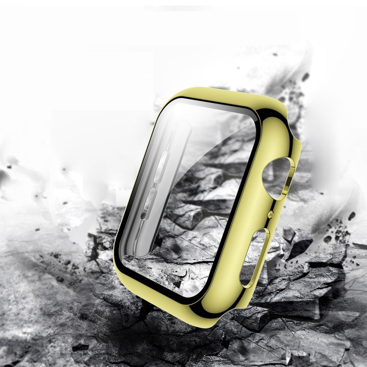 For Apple Watch Series 3 & 2 & 1 38mm Electroplated PC Case + Tempered Film Integrated Protective Cover