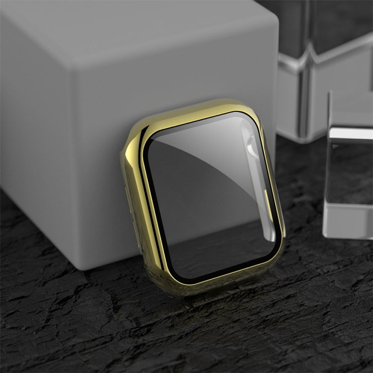 For Apple Watch Series 3 & 2 & 1 38mm Electroplated PC Case + Tempered Film Integrated Protective Cover
