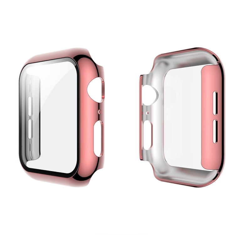 For Apple Watch Series 5 & 4 40mm Electroplated PC Case + Tempered Film Integrated Protective Cover