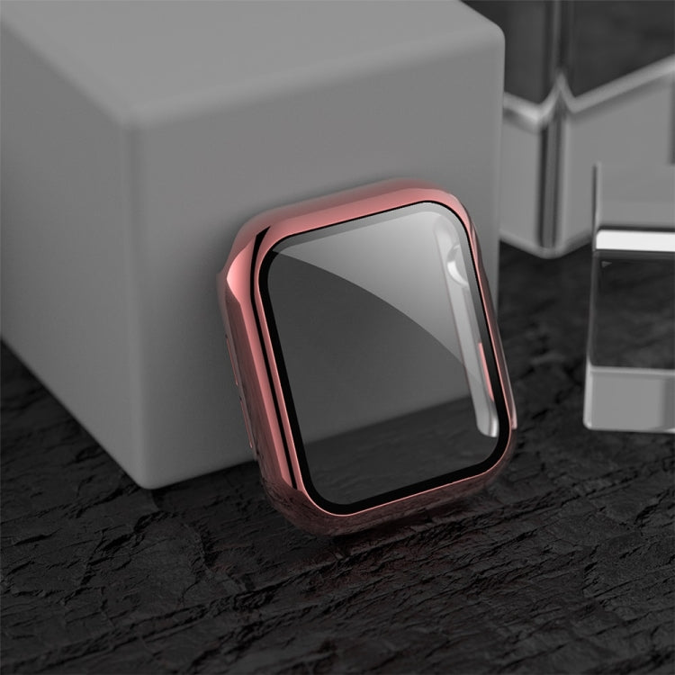 For Apple Watch Series 5 & 4 40mm Electroplated PC Case + Tempered Film Integrated Protective Cover