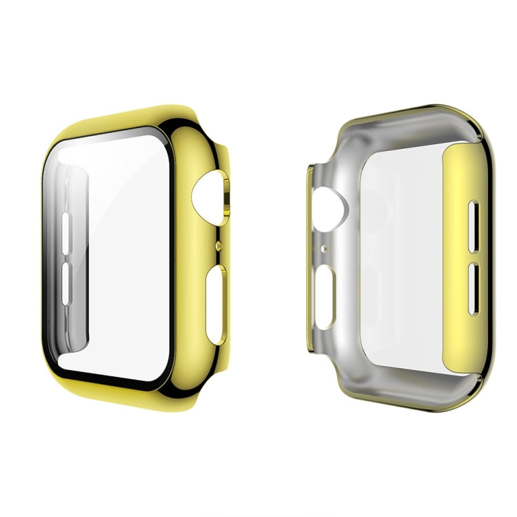 For Apple Watch Series 5 & 4 40mm Electroplated PC Case + Tempered Film Integrated Protective Cover