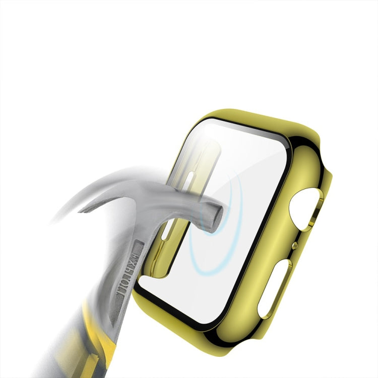 For Apple Watch Series 5 & 4 40mm Electroplated PC Case + Tempered Film Integrated Protective Cover