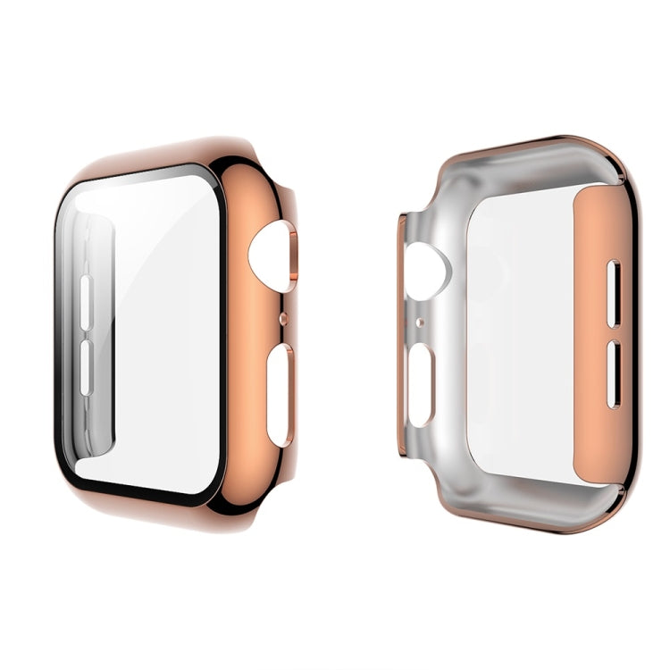 For Apple Watch Series 5 & 4 40mm Electroplated PC Case + Tempered Film Integrated Protective Cover