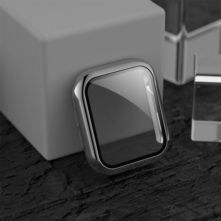 For Apple Watch Series 5 & 4 40mm Electroplated PC Case + Tempered Film Integrated Protective Cover