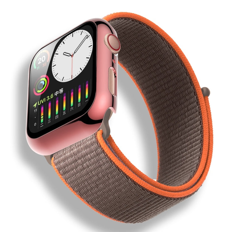 For Apple Watch Series 5 & 4 44mm Electroplated PC Case + Tempered Film Integrated Protective Cover