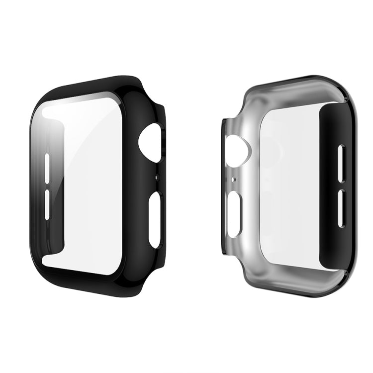 For Apple Watch Series 5 & 4 44mm Electroplated PC Case + Tempered Film Integrated Protective Cover
