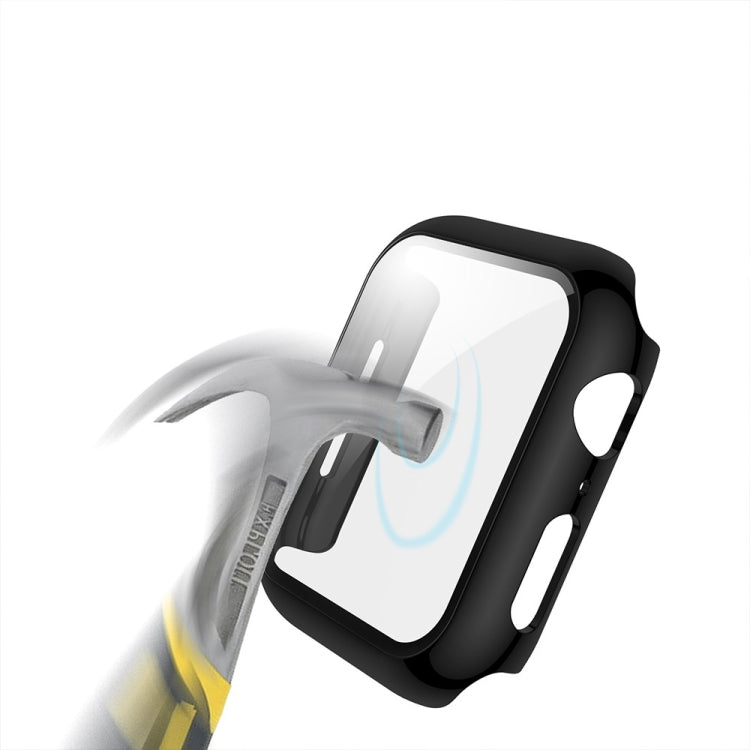 For Apple Watch Series 5 & 4 44mm Electroplated PC Case + Tempered Film Integrated Protective Cover