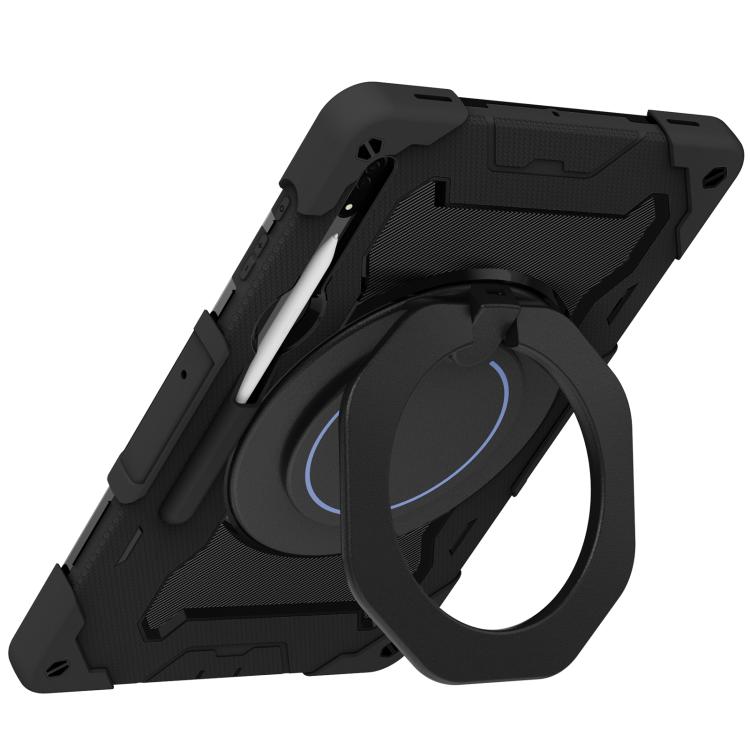 For Samsung Galaxy Tab S8 Ultra Armor Portable Rotating Ring Holder Silicone Tablet Case