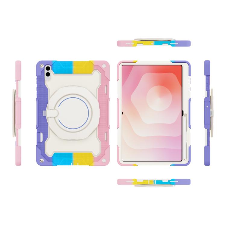 For Samsung Galaxy Tab S11 Ultra Armor Portable Rotating Ring Holder Silicone Tablet Case