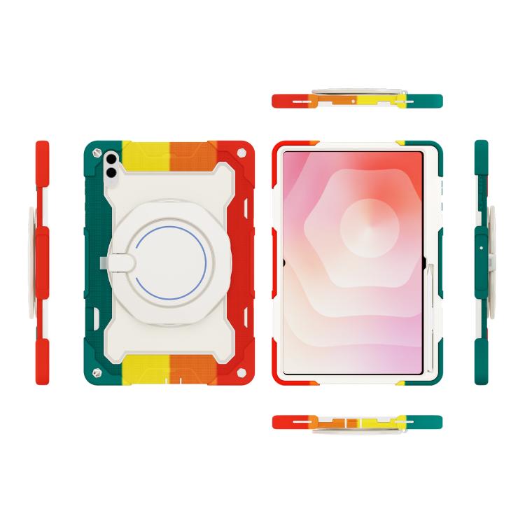 For Samsung Galaxy Tab S11 Ultra Armor Portable Rotating Ring Holder Silicone Tablet Case