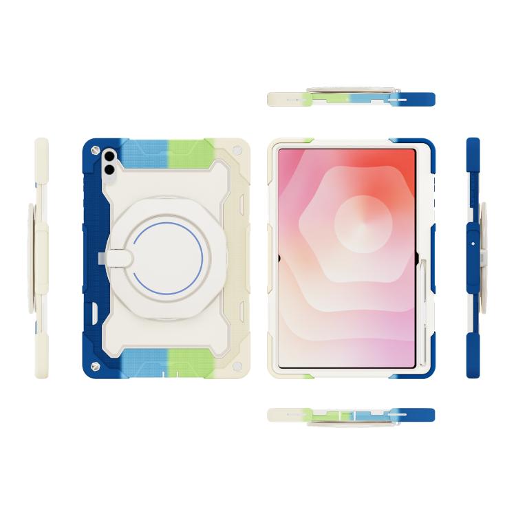 For Samsung Galaxy Tab S11 Ultra Armor Portable Rotating Ring Holder Silicone Tablet Case