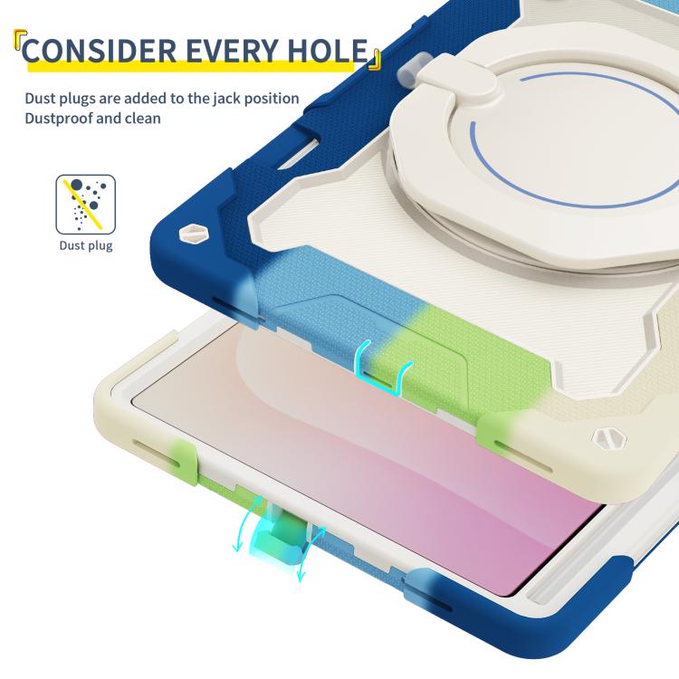 For Samsung Galaxy Tab S11 Ultra Armor Portable Rotating Ring Holder Silicone Tablet Case