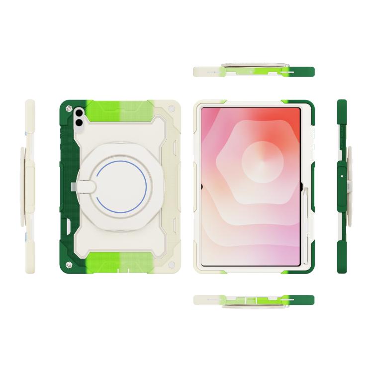 For Samsung Galaxy Tab S11 Ultra Armor Portable Rotating Ring Holder Silicone Tablet Case