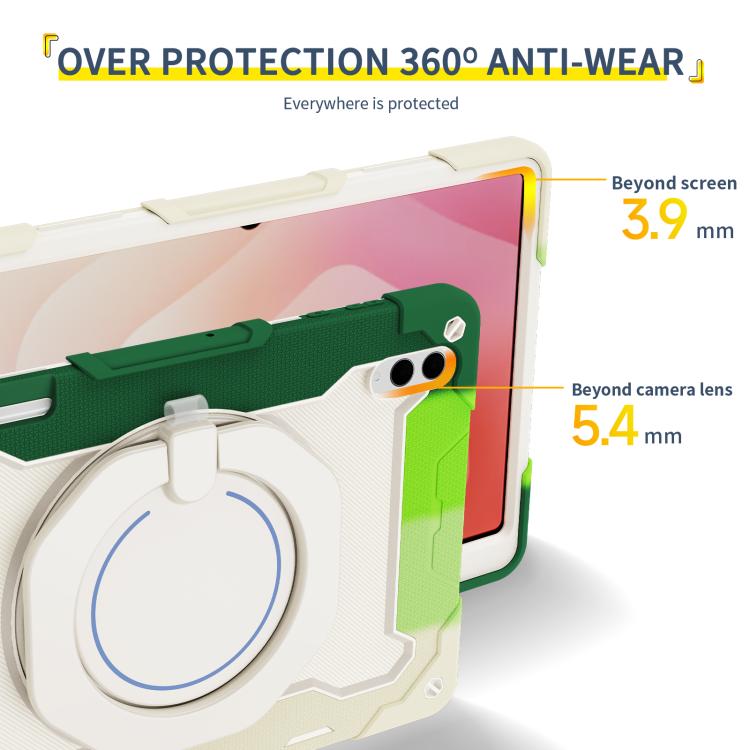 For Samsung Galaxy Tab S11 Ultra Armor Portable Rotating Ring Holder Silicone Tablet Case
